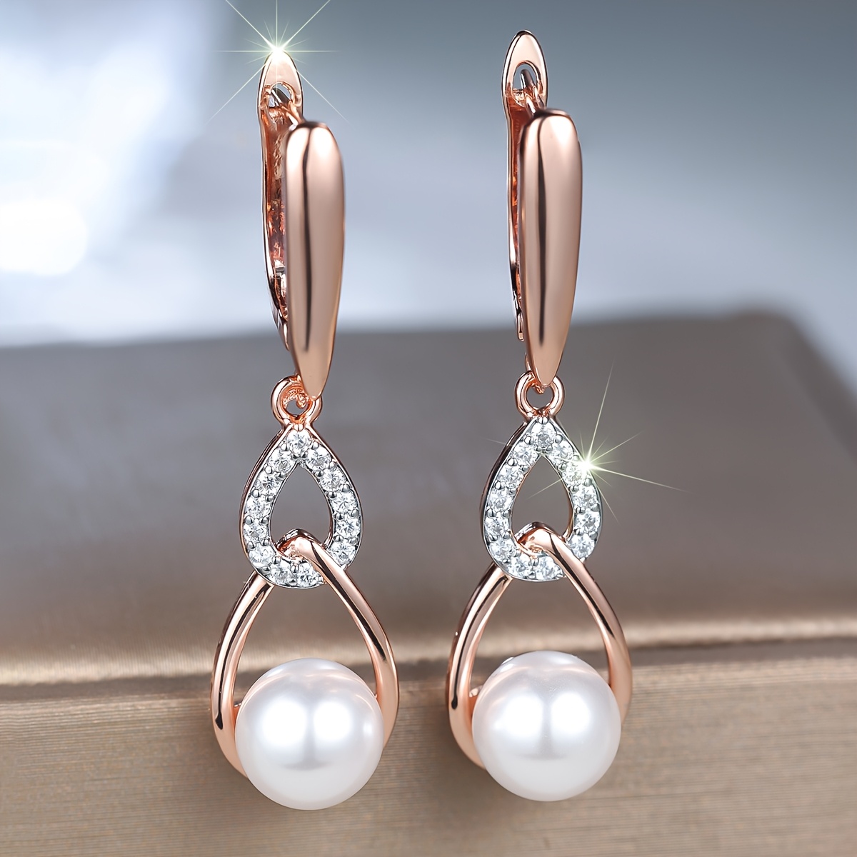 Women's Classic Elegant White Synthetic Zircon Earrings